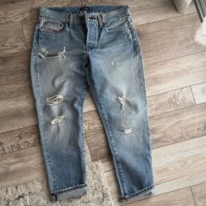 Polo by Ralph Lauren Relaxed Fit Distressed Blue Jeans